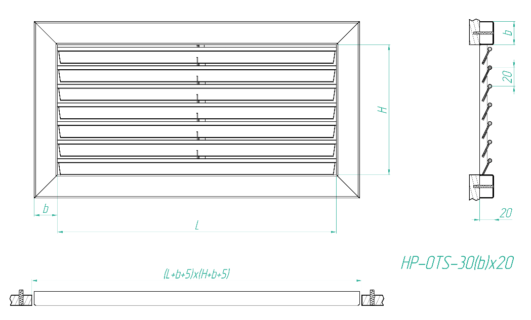 Non-adjustable overhead grille HP-OTS - Image 3
